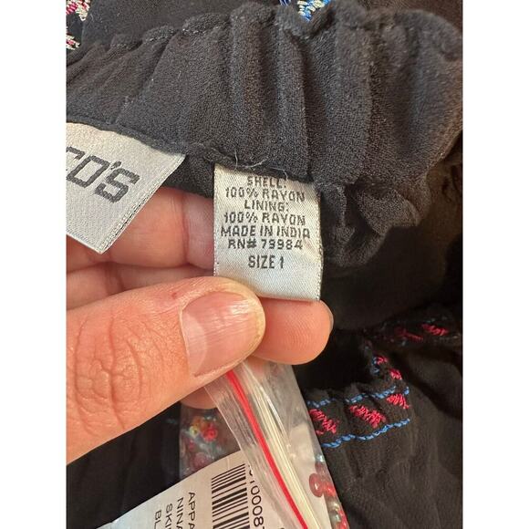 Chico’s Elastic Waist Maxi Skirt Size 1 (M/8) Beaded Sequin Embroidered Boho NWT - Picture 7 of 11